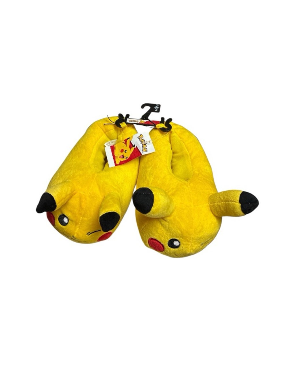 Pokemon Pikachu Kids Plush Character Slippers in Bright Yellow - Picture 2 of 8